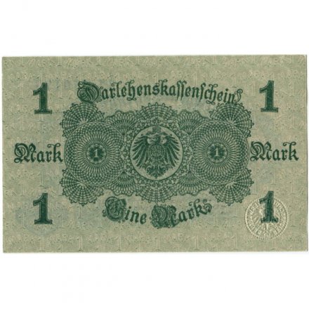 Германия 1 марка 1914 год - синяя печать - XF