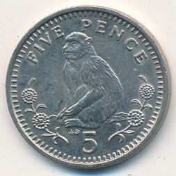 Гибралтар 5 пенсов 1988 год