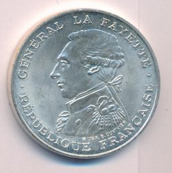 Франция 100 франков 1987 год - 230 лет со дня рождения Жильбера Ла Файета