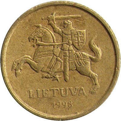Литва 10 центов 1998 год - Рыцарь
