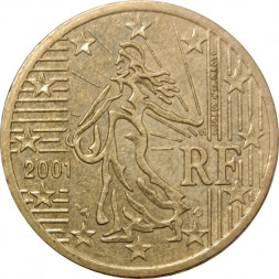 Франция 50 евроцентов 2001 год