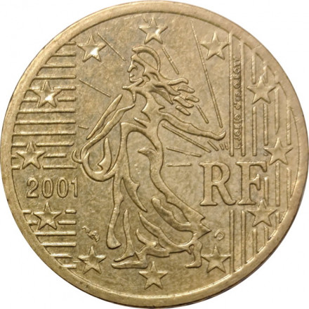 Франция 50 евроцентов 2001 год