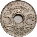 Франция 5 сантимов 1936 год (новый тип)