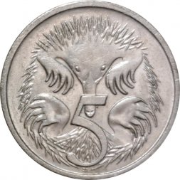Австралия 5 центов 1993 год - Ехидна