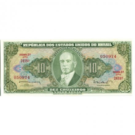 Бразилия 10 крузейро 1962 год - UNC