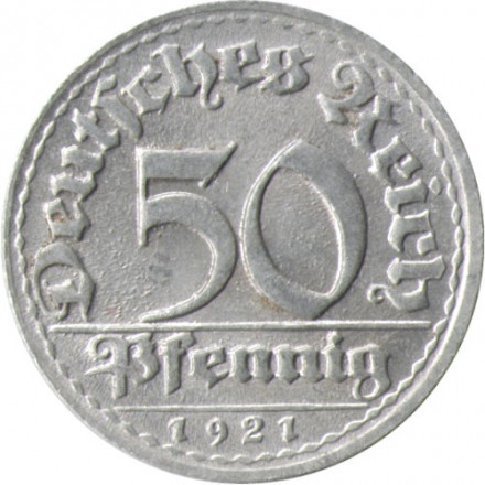 Веймарская республика 50 пфеннигов 1921 год (D)
