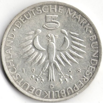 ФРГ 5 марок 1968 год - 150 лет со дня рождения Макса вон Петтенкофера
