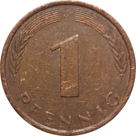 ФРГ 1 пфенниг 1975 год - J