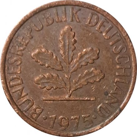 ФРГ 1 пфенниг 1975 год - J