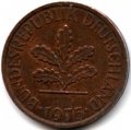 ФРГ 1 пфенниг 1975 год - J