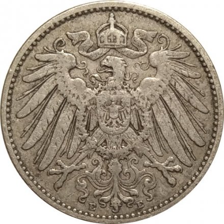 Германия 1 марка 1896 год (отметка монетного двора &quot;E&quot;)