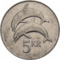 Исландия 5 крон 1992 год - Дельфины