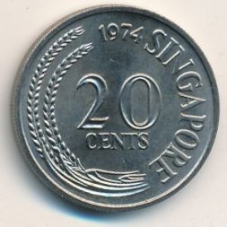 Сингапур 20 центов 1974 год
