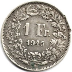 Швейцария 1 франк 1945 год