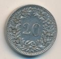 Швейцария 20 раппенов 1921 год