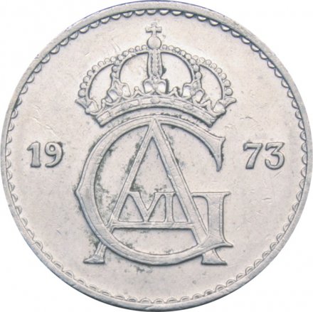 Швеция 25 эре 1973 год - Король Густав VI Адольф