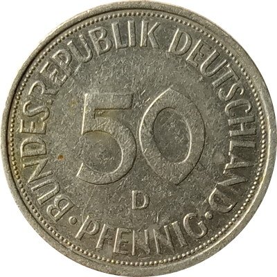 ФРГ 50 пфеннигов 1974 год (D)