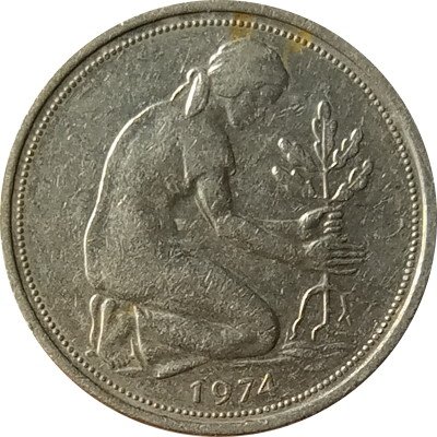ФРГ 50 пфеннигов 1974 год (D)