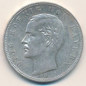 Бавария 5 марок 1908 год