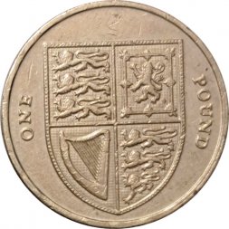 Великобритания 1 фунт 2012 год - Щит королевского герба