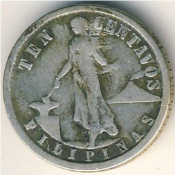 Филиппины 10 сентаво 1912 год
