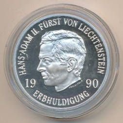 Монета Лихтенштейн 10 франков 1990 год