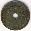 Французский Индокитай 1 цент 1923 год (молния под номиналом)