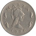 Мальта 2 цента 1976 год (без отметки монетного двора)