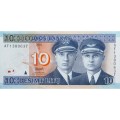 Литва 10 лит 2001 год - Летчики UNC