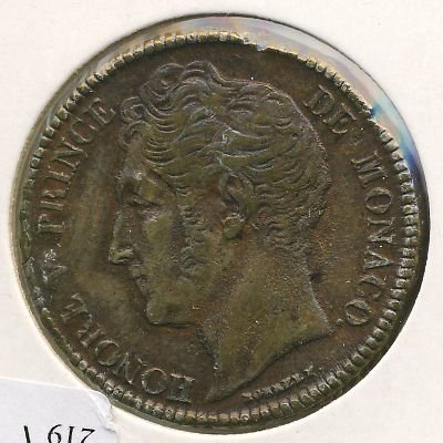 Монако 5 сантимов 1837 год