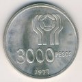 Аргентина 3000 песо 1977 год