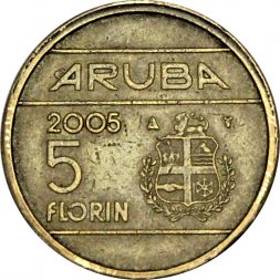 Аруба 5 флоринов 2005 год