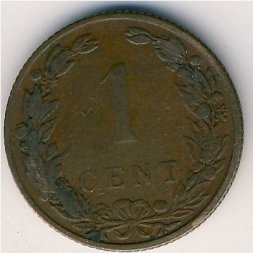Нидерланды 1 цент 1907 год