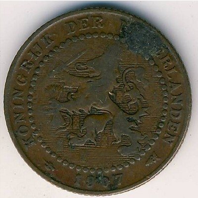 Нидерланды 1 цент 1907 год
