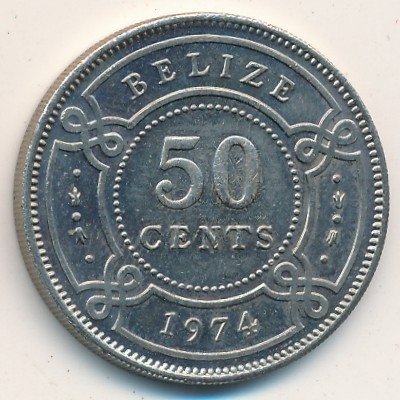 Белиз 50 центов 1974 год