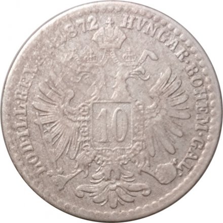 Австрия 10 крейцеров 1872 год