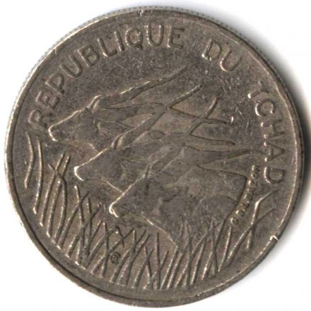 Чад 100 франков 1972 год