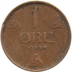 Норвегия 1 эре 1934 год
