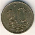 Бразилия 20 сентаво 1942 год