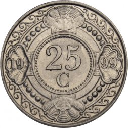 Антильские острова 25 центов 1999 год