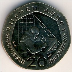 Остров Мэн 20 пенсов 2000 год