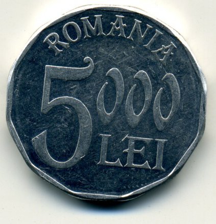 Румыния 5000 леев 2001 год