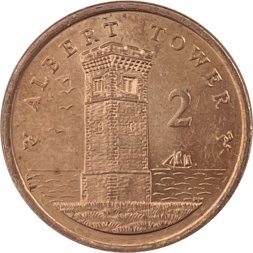 Остров Мэн 2 пенса 2008 год - Башня Альберта