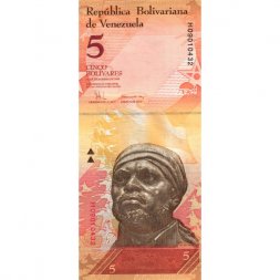 Венесуэла 5 боливар 2008 год - Педро Камеджо. Гигантский броненосец UNC