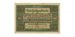 Веймарская республика 10 марок 1920 год - XF
