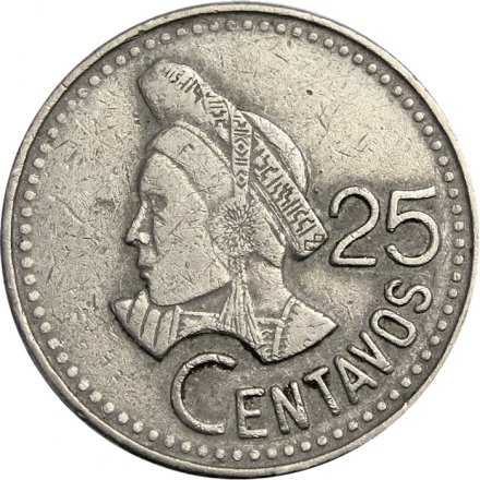 Гватемала 25 сентаво 1987 год