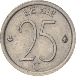 Бельгия 25 сентим 1974 год BELGIE
