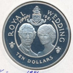 Каймановы острова 10 долларов 1981 год
