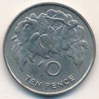 Монета Остров Святой Елены и острова Вознесения 10 пенсов 1984 год - Лилия