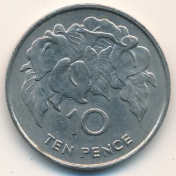 Остров Святой Елены и острова Вознесения 10 пенсов 1984 год - Лилия